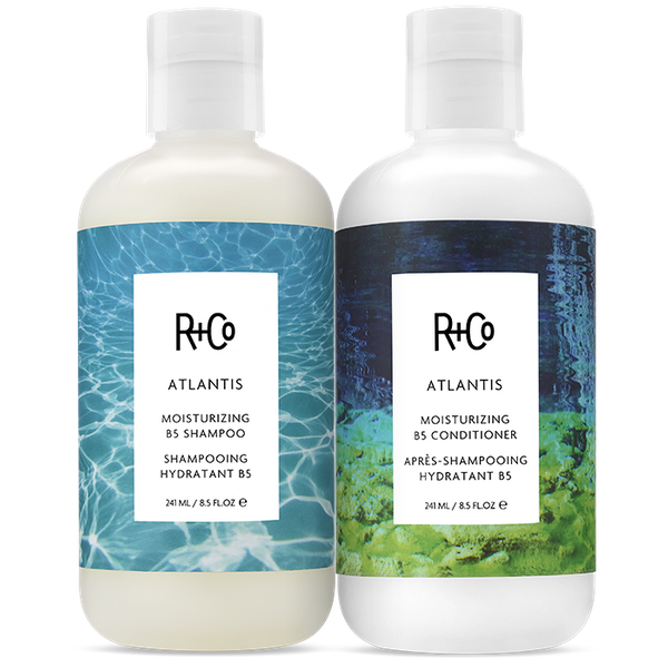 R+CO Atlantis Moisturising B5 Shampoo & Conditioner Duo + FREE SUN CATCHER Power C Boosting Leave-in Conditioner